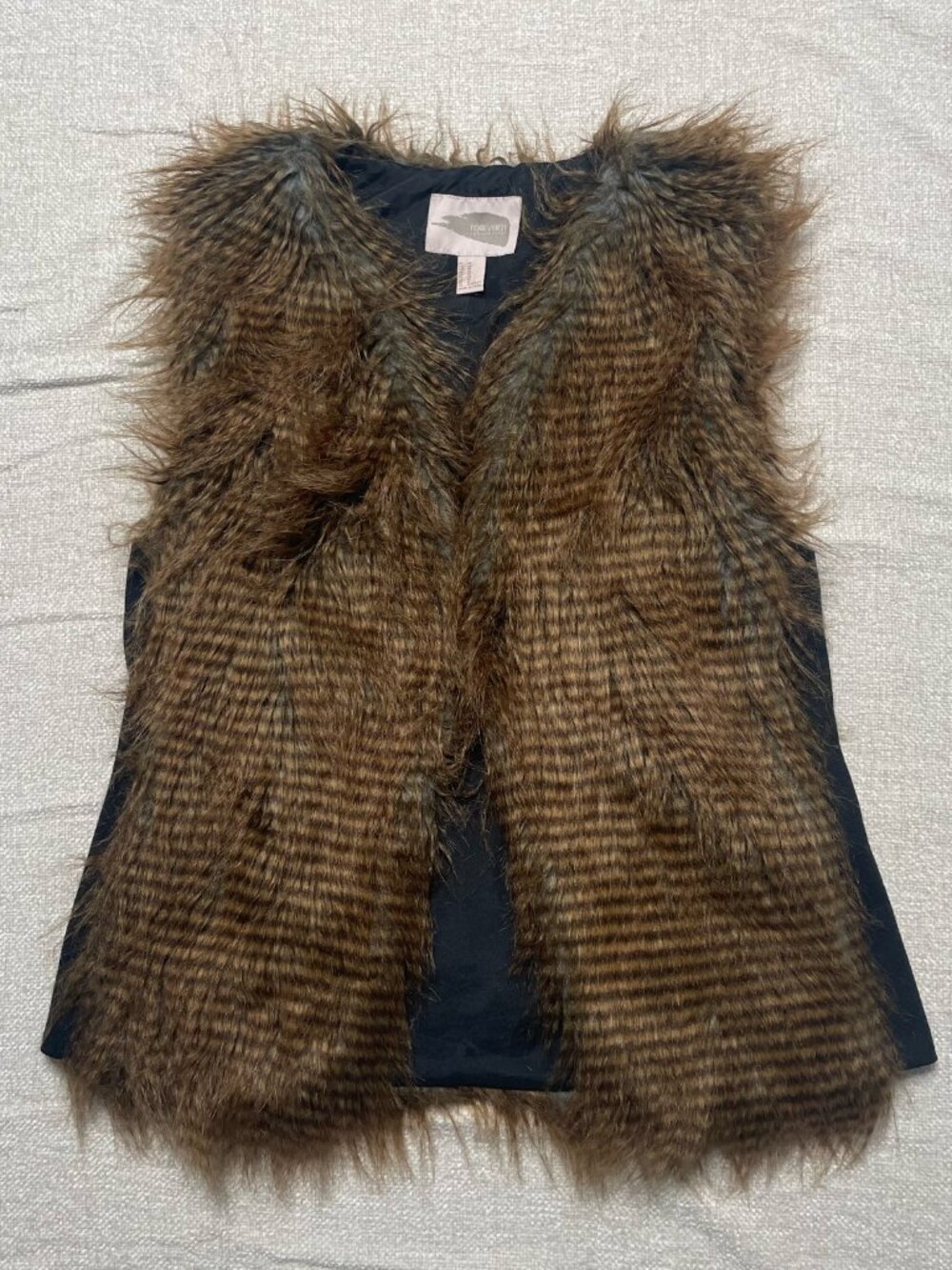 Forever 21 Sleeveless Faux Fur Lined Boho-Chic Vest Y2K Indie Sleaze Whimsygoth